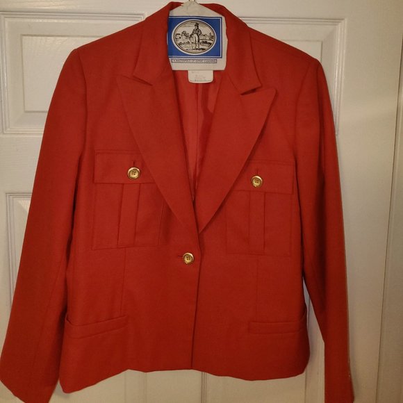 Vintage Herve Bernard Orange Suit Jacket - Picture 1 of 5
